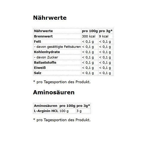 Arginin HCL 210g