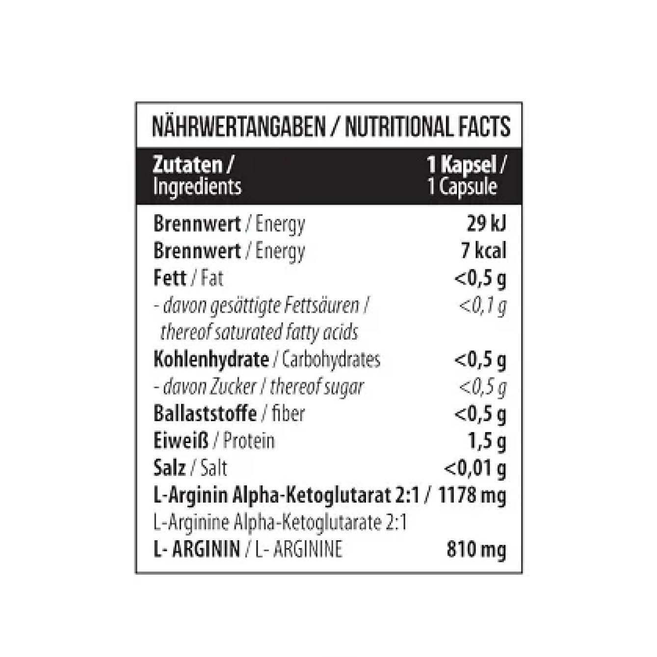 Arginin AAKG 1178mg 60 Kapseln