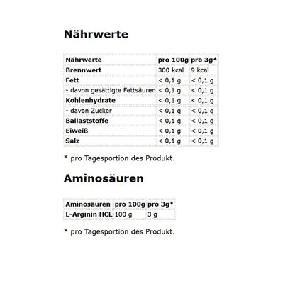 Arginin HCL 210g